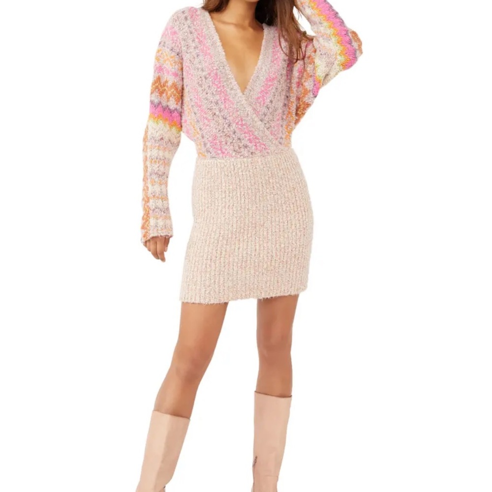 Free People Forever Fair Isle Long Sleeve Sweater Dress - NWT